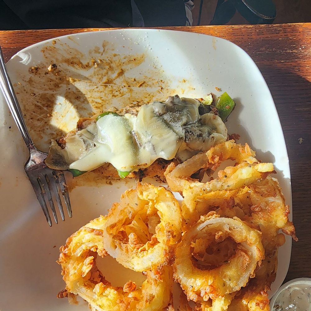 Ping's Grill - Grilled chicken with veggies and Swiss cheese, and onion rings. - American Near Me - Toccoa, Georgia Ping's Grill - Grilled chicken with veggies and Swiss cheese, and onion rings. - American Near Me - Toccoa, Georgia