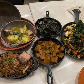 Petiscos - Beef tongue, sautéed veggies, mussels, duck rice, fish stew - Portuguese Near Me - San Jose, California Petiscos - Beef tongue, sautéed veggies, mussels, duck rice, fish stew - Portuguese Near Me - San Jose, California
