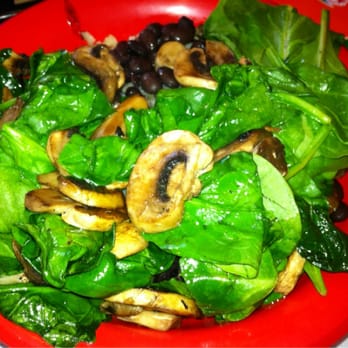 Paco's Tacos - My spinach-mushroom rice bowl. Okay, you can't see the black beans or the rice. My bad. Dammit Jim, I'm a Yelper not a photogeek - Mexican Near Me - Austin, Texas
