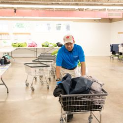 Employee doing laundry