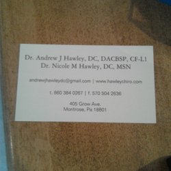 Hawley Chiropractic - New business card