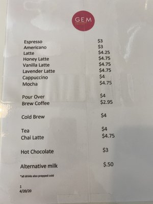 Menu photo 2 GEM Coffee San Diego, CA