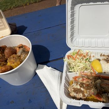 Da Seafood Boil Waimea - Blue crab plate and the seafood broil- all garlic! Yum - Seafood Near Me - Waimea, Hawaii Da Seafood Boil Waimea - Blue crab plate and the seafood broil- all garlic! Yum - Seafood Near Me - Waimea, Hawaii