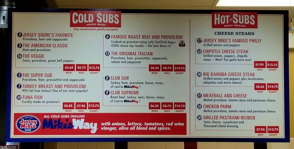 Menu photo 3 Jersey Mike's Subs Mesa, AZ