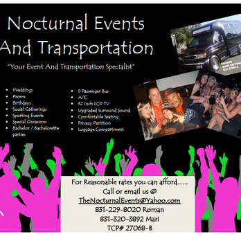Nocturnal Events & Transportation - Transportation Near Me Nocturnal Events & Transportation - Transportation Near Me