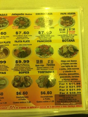 Menu photo 1 El Rodeo Taco Express McAllen, TX