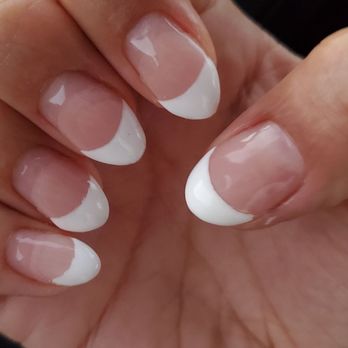 Orchard Nails - Poorly done French tip and did not remove gel x nails...zoom in - Nail Salons Near Me - Corona, California Orchard Nails - Poorly done French tip and did not remove gel x nails...zoom in - Nail Salons Near Me - Corona, California