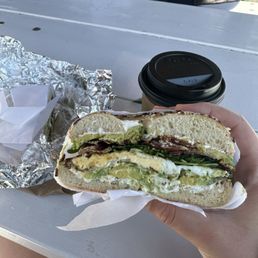 Avocado Bagel with egg and bacon Avocado Bagel with egg and bacon