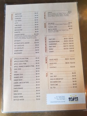 Menu photo 2 Heaven Woodfire Pizza Te Aro, WGN Menu photo 2 Heaven Woodfire Pizza Te Aro, WGN