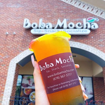 Boba Mocha - Mango Iced Tea w boba - Coffee & Tea Near Me - Duluth, Georgia