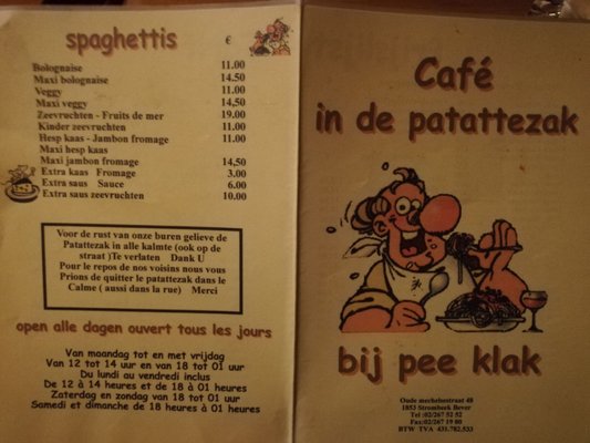 Menu photo 2 In de Patattezak Strombeek-bever, VBR Menu photo 2 In de Patattezak Strombeek-bever, VBR