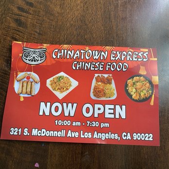 Chinatown Express - Business hours as of 11/7/24 - Chinese Near Me - Los Angeles, California