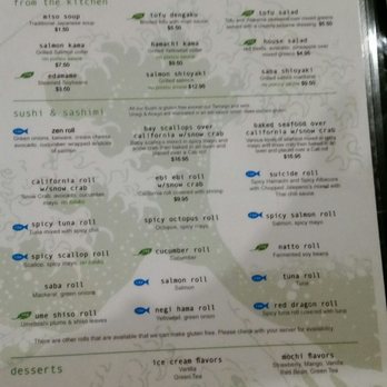 Sushi Zen - Gluten free menu. They have Tamari available, but if your particular, bring your own. - Sushi Bars Near Me - Mill Creek, Washington Sushi Zen - Gluten free menu. They have Tamari available, but if your particular, bring your own. - Sushi Bars Near Me - Mill Creek, Washington