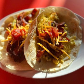 Chely’s - Breakfast Taco. Choice of bacon, sausage or chorizo. Served with egg, cheese and salsa. - Mongolian Near Me - Klamath Falls, Oregon Chely’s - Breakfast Taco. Choice of bacon, sausage or chorizo. Served with egg, cheese and salsa. - Mongolian Near Me - Klamath Falls, Oregon