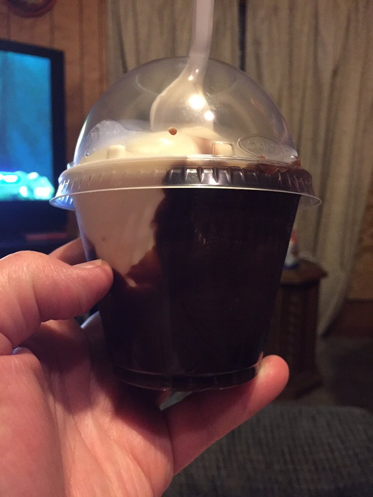 Less than 1/4 ice cream. Didn't taste good. Yelp