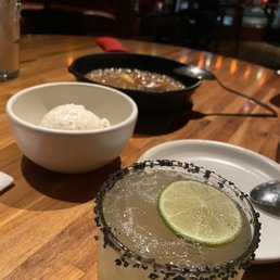 Oaxaca margarita and banana coconut desert