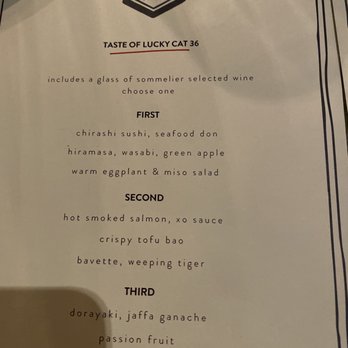Lucky Cat - $36 Set course "Taste of Lucky Cat" - Asian Fusion Near Me - London, XGL Lucky Cat - $36 Set course "Taste of Lucky Cat" - Asian Fusion Near Me - London, XGL