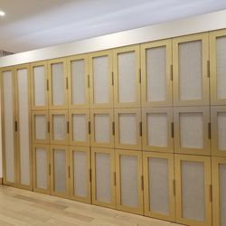 Amtrak Metropolitan Lounge - Cubbies to store your bags and coats