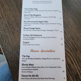 Tavern On 6th - Drink Menu - menu - Sports Bars Near Me - Kenosha, Wisconsin