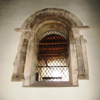 St Michael's Church - St Michael's Church, Amberley - Norman west window, c. 1140 - Churches Near Me - Arundel, WSX