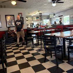 The Hop - What a cute 1950s diner... movie stars on the wall, burgers, fries , tacos, pizza, shakes and more!