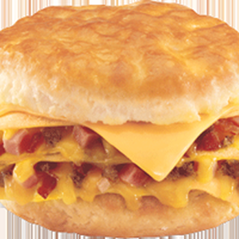Hardee's - This is the advertisement of the omelet biscuit. Quite a bit different looking than what was actually served. - Fast Food Near Me - Danville, Indiana