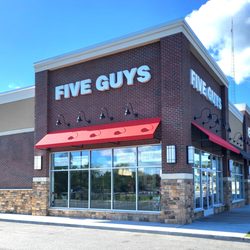 Five Guys - Exterior photograph of the Five Guys restaurant at 10 Hampton House Road in Newton, New Jersey.