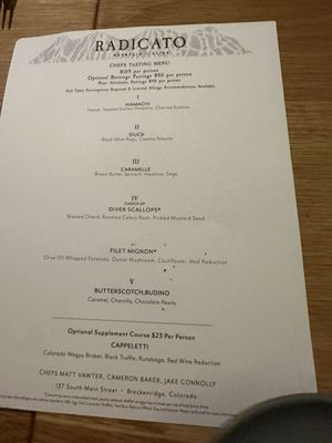 Menu photo 3 Radicato Breckenridge, CO