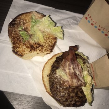 Great State Burger - Regular burger with no cheese, or tomatoes.  + added bacon & extra special sauce. - Fast Food Near Me - Bellevue, Washington