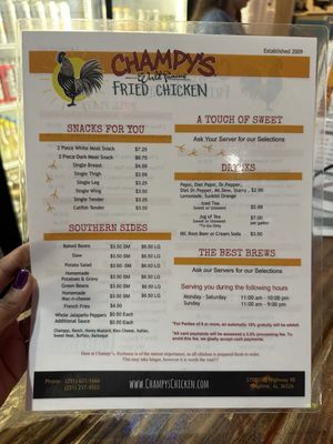 Menu photo 3 Champy's Famous Fried Chicken Daphne, AL Menu photo 3 Champy's Famous Fried Chicken Daphne, AL