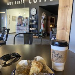 Gather - Caramel coffee cake and butterbrew latte