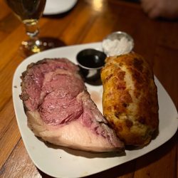 Feeney's Restaurant and Bar - Prime rib/ done medium, twice baked potato
