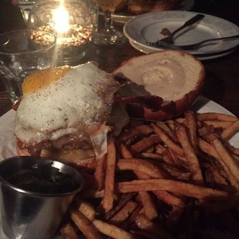 Sovereign - Sovereign Burger (malort onions,fidy stout mayo, white cheddar, bacon, fried egg) $13 - Gastropubs Near Me - Plainfield, Illinois