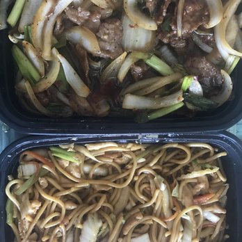 Lucky Dragon - Mongolian beef and chicken lo mein - also amazing - Japanese Near Me - Justice, Illinois