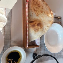 Complimentary bread and sauce (balsamic vinegar and olive oil)