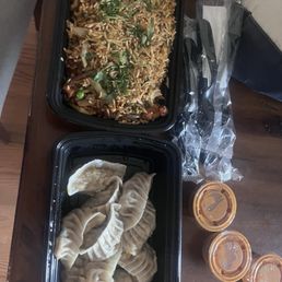 Steamed momos and vegan fried rice Steamed momos and vegan fried rice