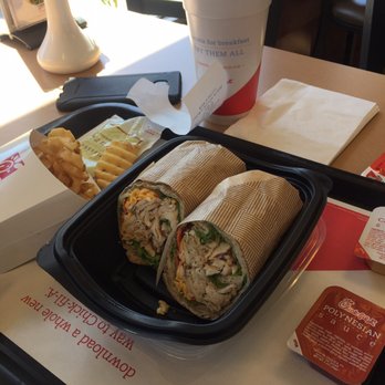 Chick-fil-A - Grilled chicken wrap with waffle fries! Delicious combo includes a drink. Around $8. - Fast Food Near Me - Corona, California Chick-fil-A - Grilled chicken wrap with waffle fries! Delicious combo includes a drink. Around $8. - Fast Food Near Me - Corona, California
