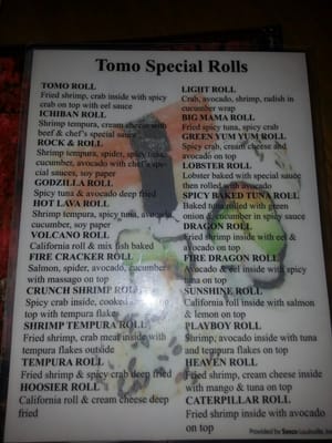 Menu photo 2 Tomo New Albany, IN Menu photo 2 Tomo New Albany, IN