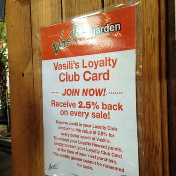 Vasili's Garden & Cafe - Customer Loyalty Program - Restaurants Near Me - Coburg, VIC