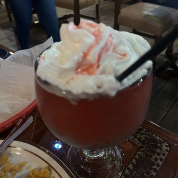Amorcito Corazon Mexican Grill - Daughter's first Strawberry Daiquiri.  . - Mexican Near Me - Nashville, Tennessee