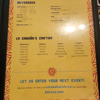 La Cabana Cafe - menu - Mexican Near Me - Lakehills, Texas La Cabana Cafe - menu - Mexican Near Me - Lakehills, Texas