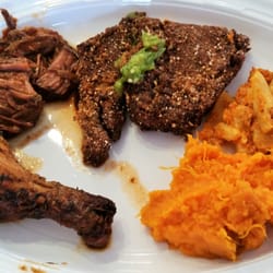 AOA8 - Chicken wings, Ropa Vieja, Seitan Medallions,Thai Pasta & Yams.