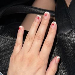 Nevada Nails & Lashes - Gel French tip with heart design