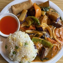 Simon's Pan Asian Bistro - Curry Eggplant lunch special