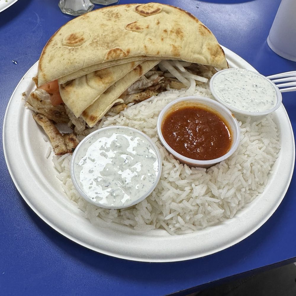 Chicken plate. The red sauce was very nice mixed into the rice.