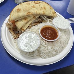 Chicken plate. The red sauce was very nice mixed into the rice.
