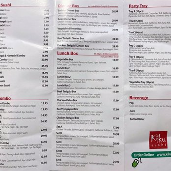 Kiku Sushi - Aburi sushi, lunch box, dinner box, party tray menu - Sushi Bars Near Me - Burnaby, British Columbia