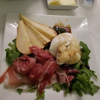 Bella Vie - Buffalo Mozzarella with Prosciutto Di Palma with thin sliced pears - Italian Near Me - Bay Shore, New York