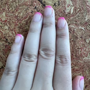 New Age Nails - French gel nails with pink tips. - Nail Salons Near Me - San Francisco, California