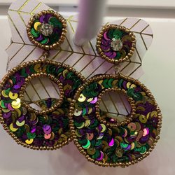 J Lane Boutique - Mardi Gras earrings